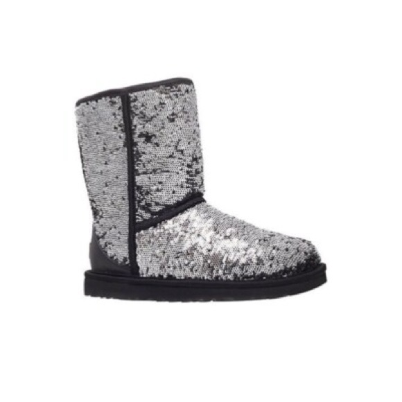 Kids Ugg Sparkly Sequin Boots Size 2 🖤 - Picture 1 of 8